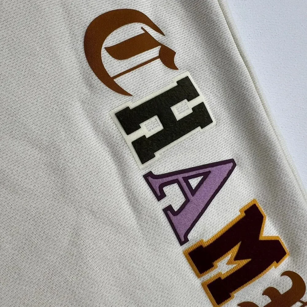 Champion Reverse Weave Jogger Sweat Pant Chalk White Old English Varsity Size M